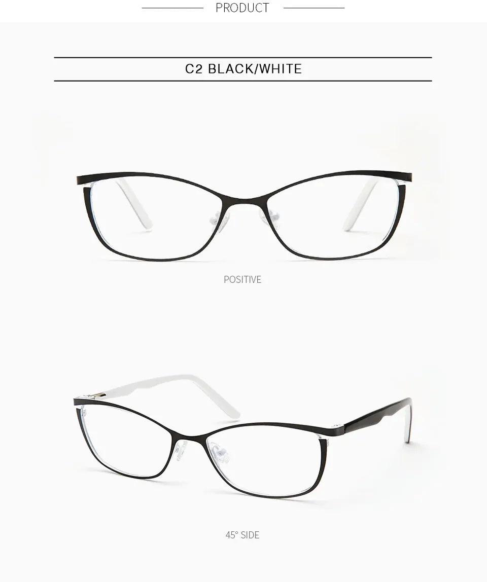 O-Q CLUB Woman Cat Eye Eyeglass Glasses Women Eyeglasses Frames for Glases Women's Sunglasses Glass Shades Female Lenses to Read