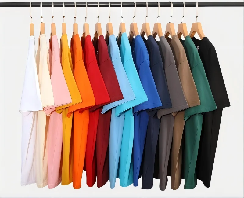 200 grams pure cotton short-sleeved custom logo solid-color round-neck T-shirt, loose large size, breathable T-shirt custom with