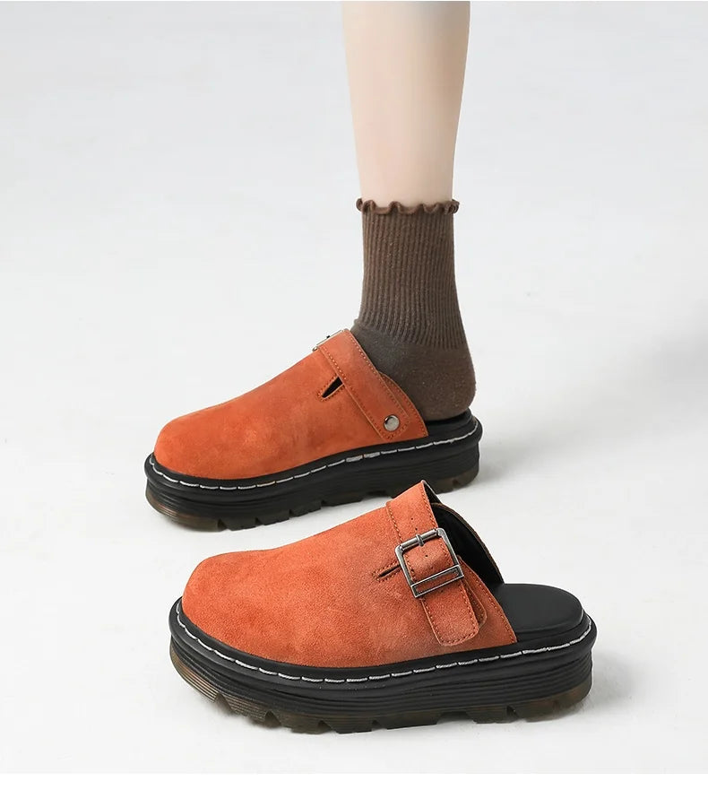 Women's Platform Mules Cork Insole Unisex Clogs Slippers Water Corrugated Sole Non-slip Men's Sandals With Arch Support