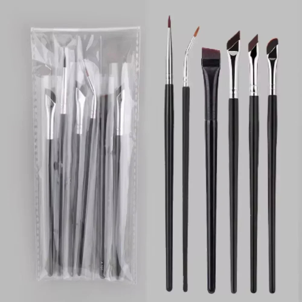 6Pcs Upgrade Blade Eyeliner Brush Ultra Thin Fine Angle Flat Eyebrow Brush Eyeliner Tool Eyes Makeup Brush Beauty Make Up Tools