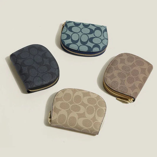 Ele Retro Ladies Wallet Multi-Card ort Clutch Bag Document Purse Faionable Zipper Closure PVC Youth Geometric Pattern