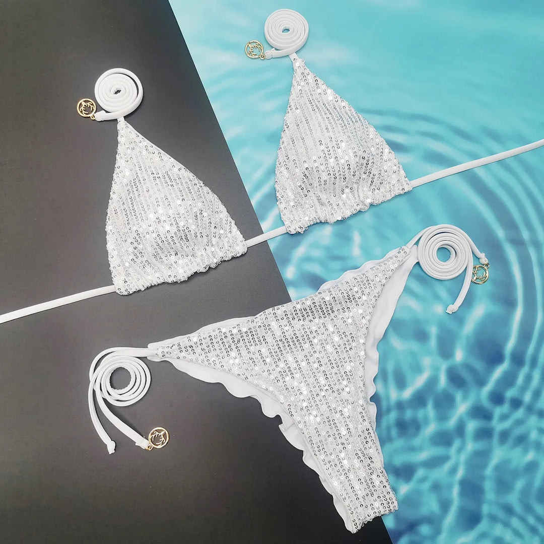 Sparkle Waves Brazilian Bikini Women Inspired Swimwear Designer Female Swimsuit Two-pieces Bikini set Bather Bathing Suit Vacay