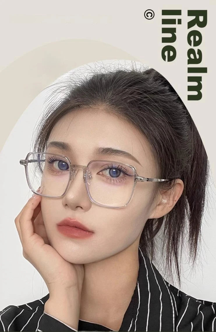 Photochromic Anti Blue Light Blocking Reading Glasses Stylish Large Frames for Man and Woman Presbyopia Eyewea Plano Eyeglasses