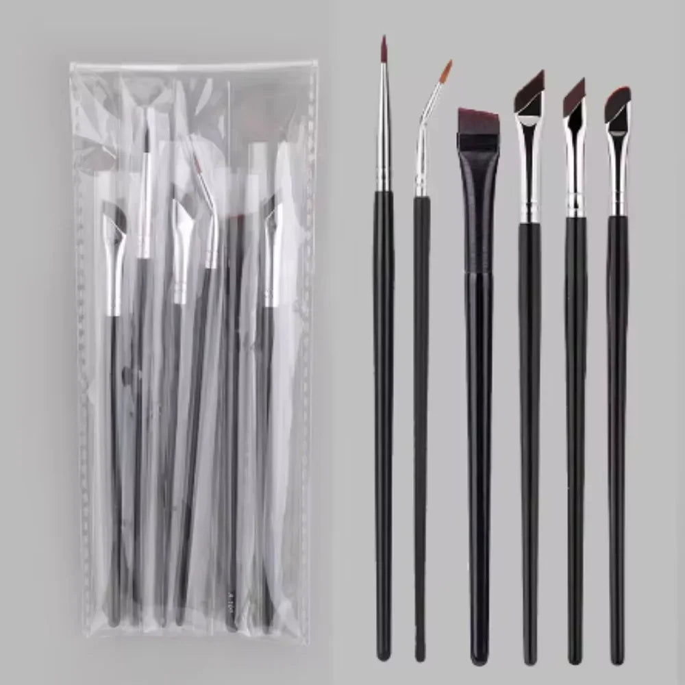 6Pcs Upgrade Blade Eyeliner Brush Ultra Thin Fine Angle Flat Eyebrow Brush Eyeliner Tool Eyes Makeup Brush Beauty Make Up Tools