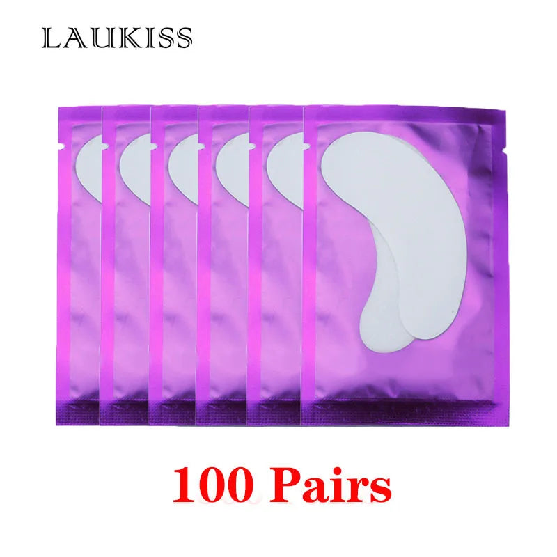 25/50/100Pairs Eye Patches Under Eyelash Pads for Building Gel Paper Patches Lint Free Stickers for False Eyelashes LAUKISS
