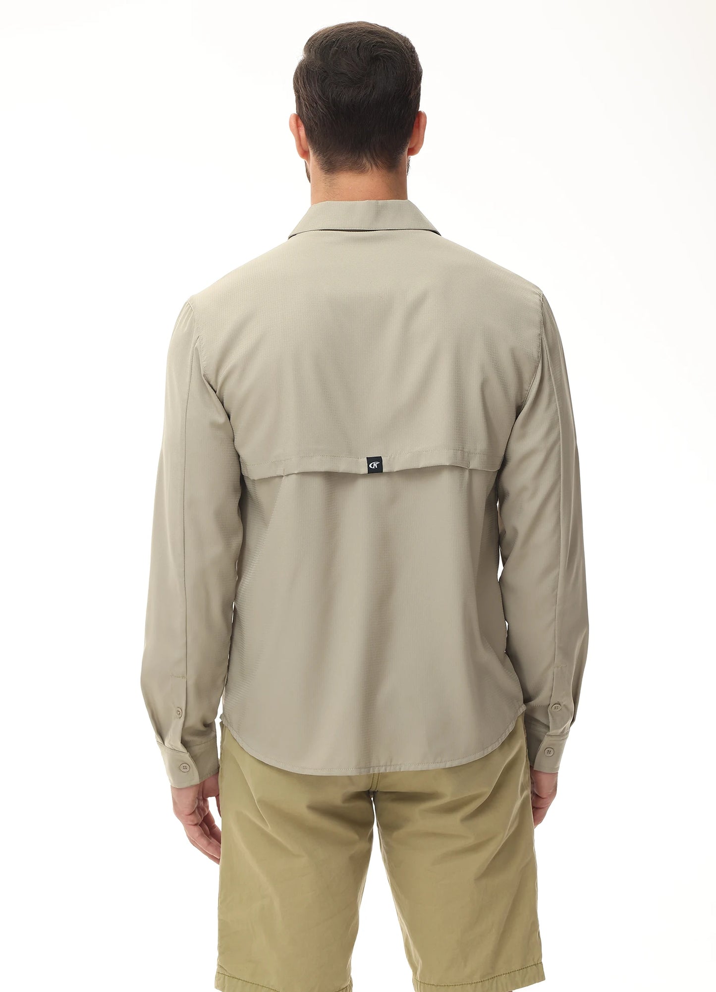 Summer Men's UPF 50+ Casual Long Sleeve Fishing Shirts, Lightweight Tactical Button Down Shirt with Breathable Back Mesh