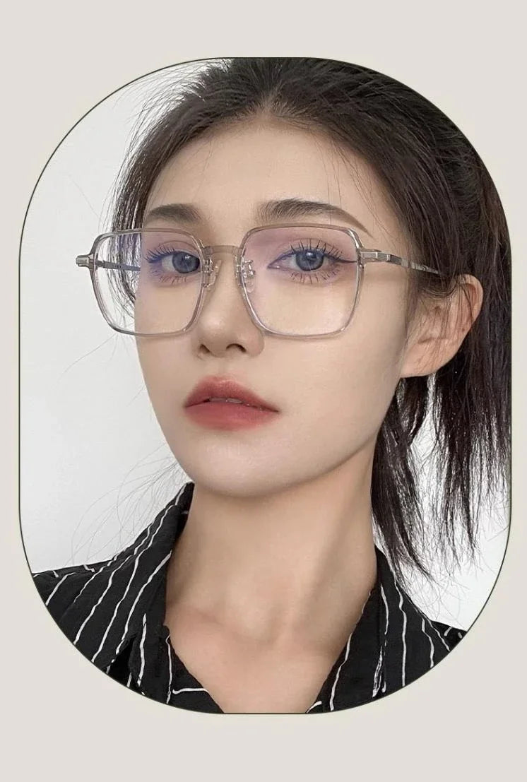 Photochromic Anti Blue Light Blocking Reading Glasses Stylish Large Frames for Man and Woman Presbyopia Eyewea Plano Eyeglasses