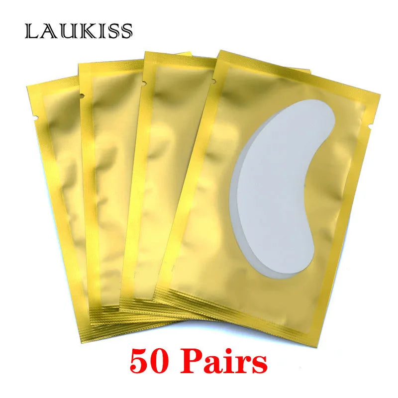 25/50/100Pairs Eye Patches Under Eyelash Pads for Building Gel Paper Patches Lint Free Stickers for False Eyelashes LAUKISS