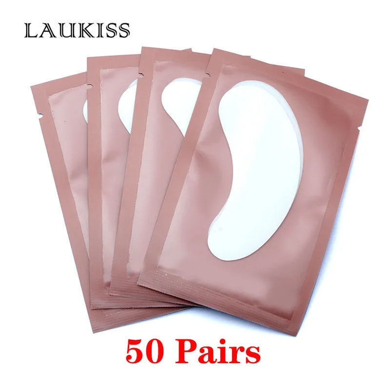 25/50/100Pairs Eye Patches Under Eyelash Pads for Building Gel Paper Patches Lint Free Stickers for False Eyelashes LAUKISS