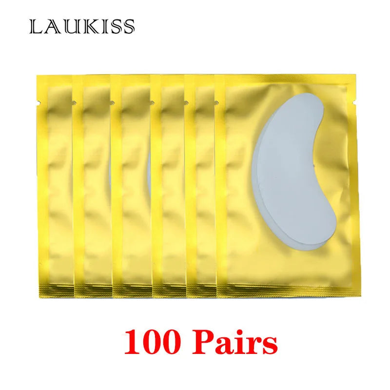 25/50/100Pairs Eye Patches Under Eyelash Pads for Building Gel Paper Patches Lint Free Stickers for False Eyelashes LAUKISS