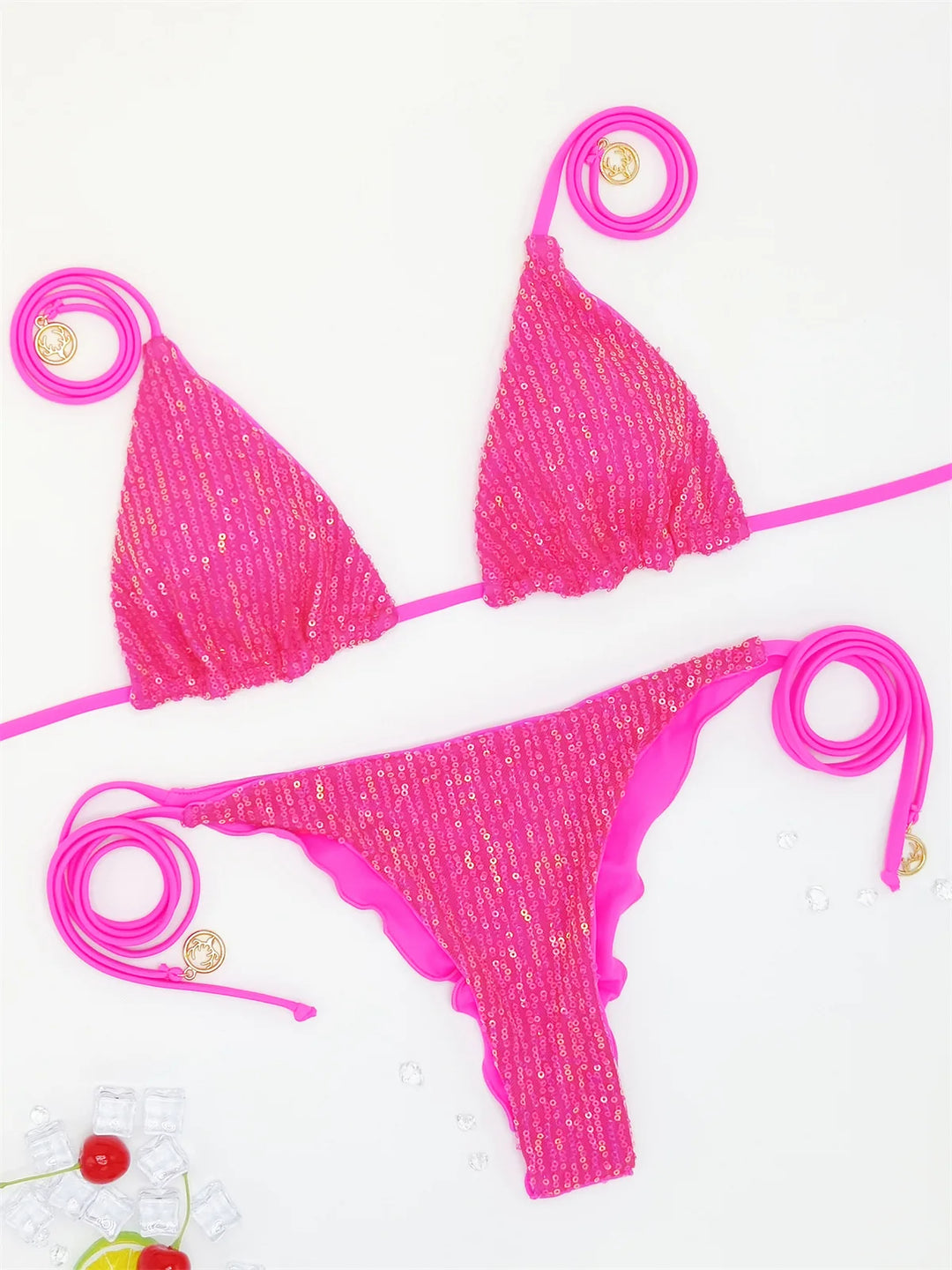 Sparkle Waves Brazilian Bikini Women Inspired Swimwear Designer Female Swimsuit Two-pieces Bikini set Bather Bathing Suit Vacay