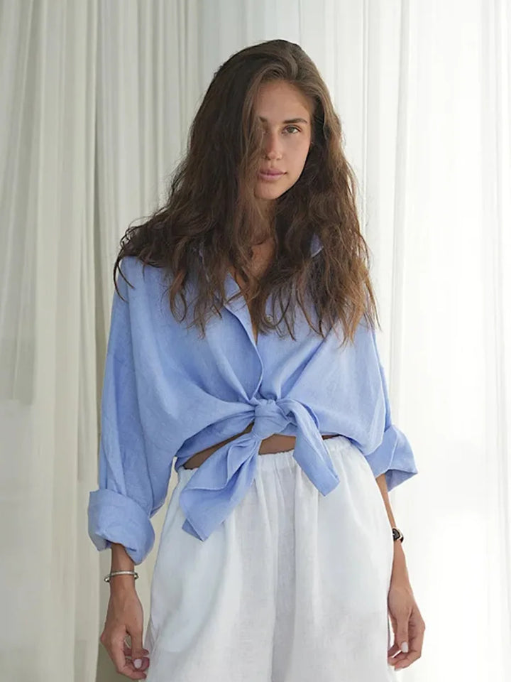 Bornladies 100% Cotton Spring Summer Versatile Lazy Casual Shirt Women&