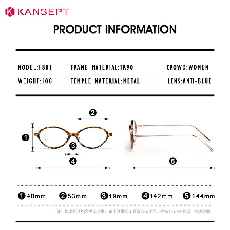 KANSEPT Lunette Myopia Glasses for Women Optical Lenses Woman Anti Blue Light Reading Glass Eye-glasses -2 Eyewear Eyeglasses