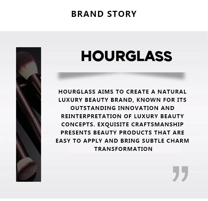 Hourglass Makeup Brush- No.24 Four-Head Multifunctional Brush Loose Powder Foundation Concealer Eyeshadow Concealed Makeup Brush