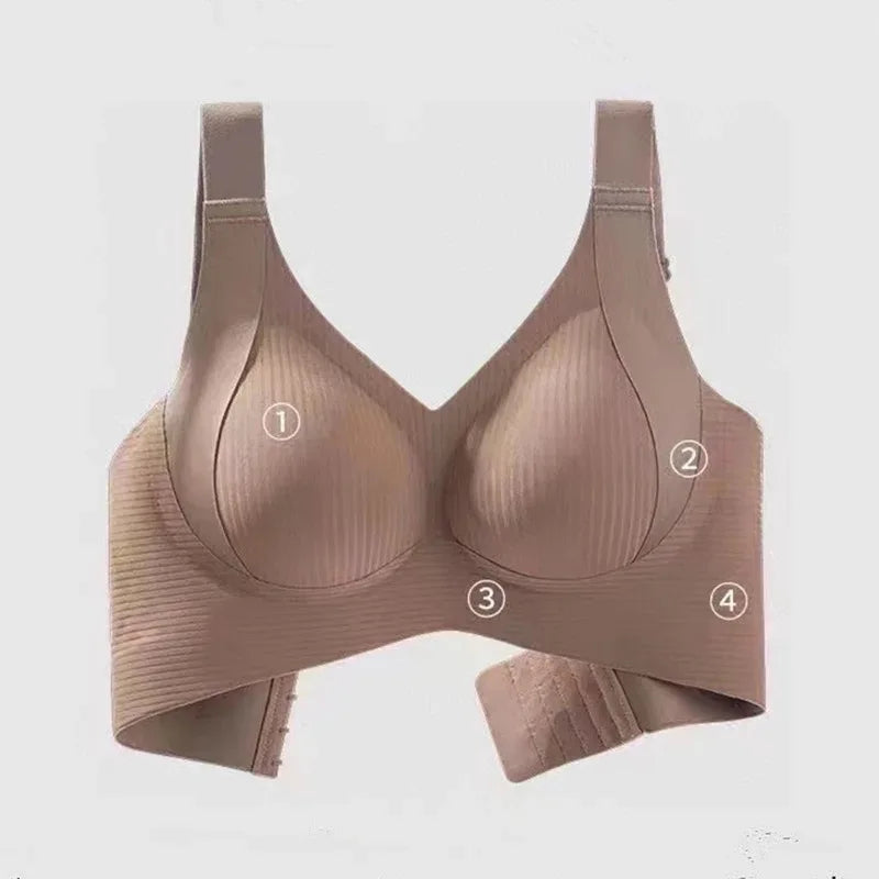 Large Size High-quality Traceless Women's Underwear Without Steel Rings Gathering To Show Small Breathable Sports Women's Bra