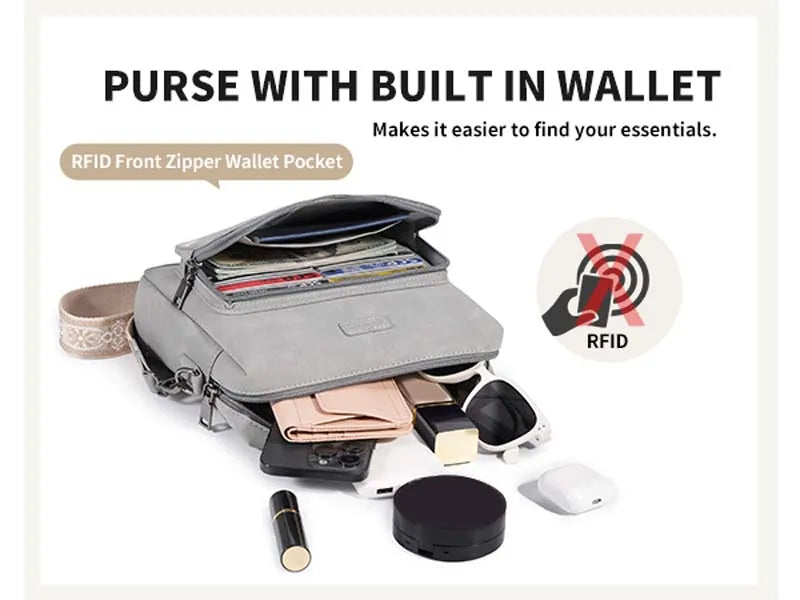 Pomelo Best Crossbody Purses for Women, Soft Leather Medium Cross Body Bags Woman, Shoulder Bag with Adjustable Strap Travel