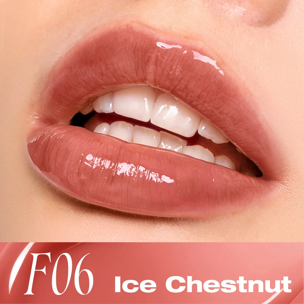 O.TWO.O Lipstick Glossy Lip Tint Mirror Ice-film 24h Moisturize Nourish Smooth Long-Lasting Wear Gloss Lip Glaze Lipstick Makeup