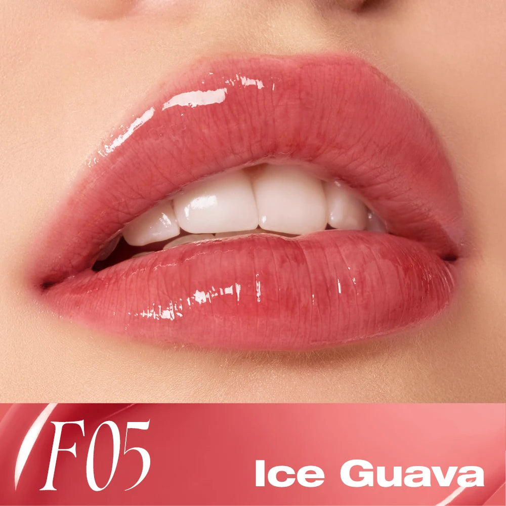 O.TWO.O Lipstick Glossy Lip Tint Mirror Ice-film 24h Moisturize Nourish Smooth Long-Lasting Wear Gloss Lip Glaze Lipstick Makeup