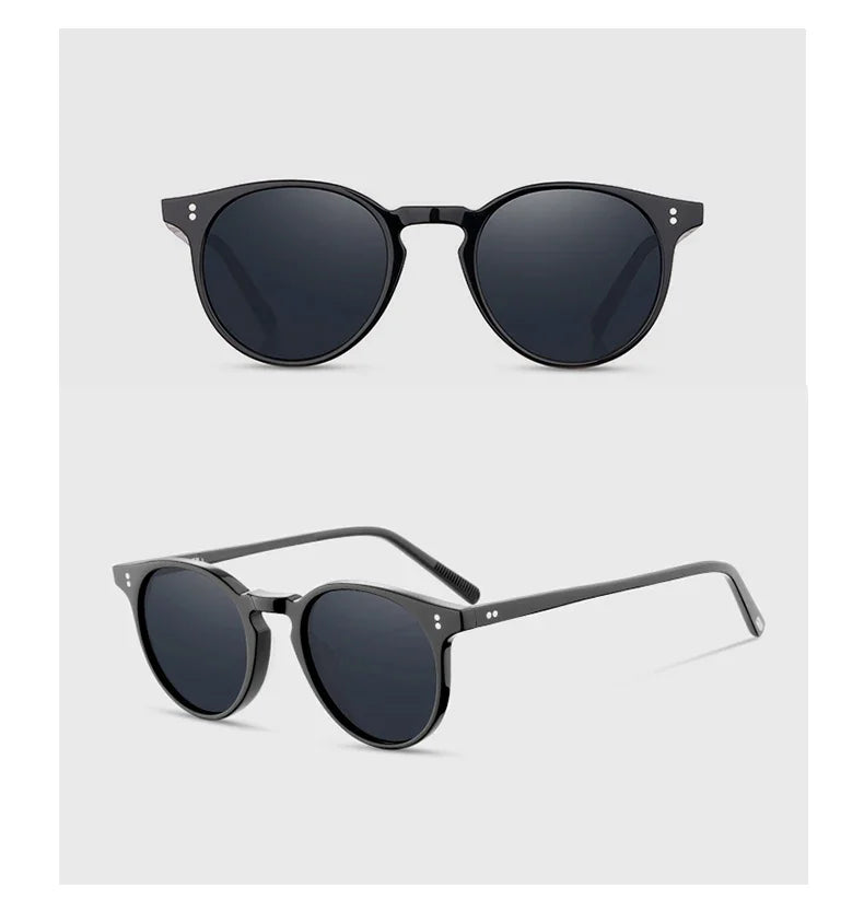 O'Malley High Quality Vintage Sunglasses for Women Polarized Glasses Round Fashion Yellow Sunglasses OV5183 Woman Sun Glasses