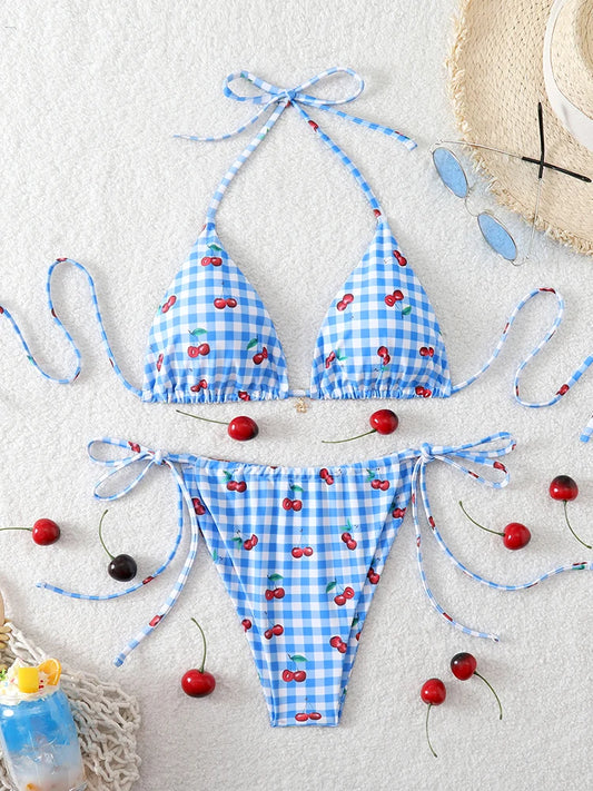 Micro Thong Bikini Triangle Swimwear Sexy Lace Bikini Set 2026 Swimsuit Women 2 Piece Beachwear Bandage Bathing Suits Beach Wear