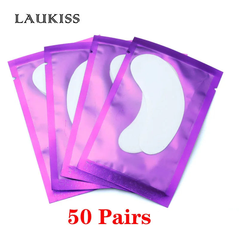 25/50/100Pairs Eye Patches Under Eyelash Pads for Building Gel Paper Patches Lint Free Stickers for False Eyelashes LAUKISS