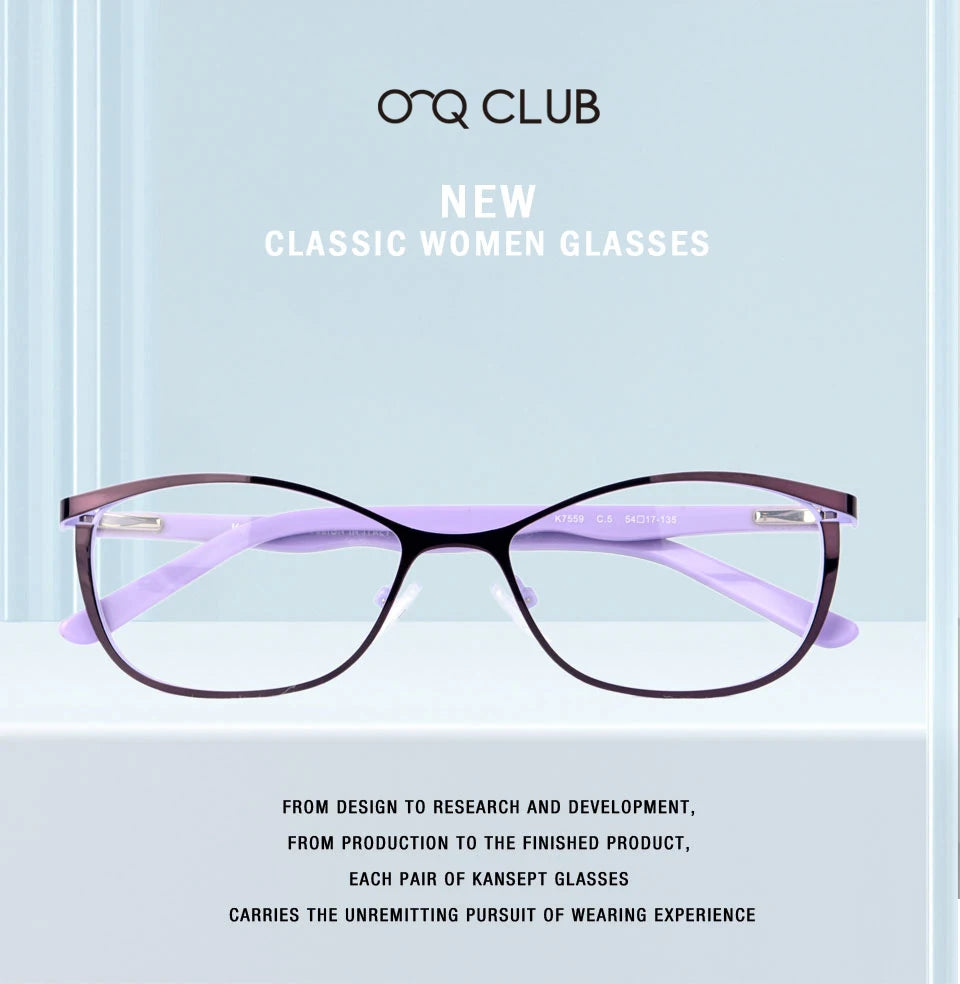 O-Q CLUB Woman Cat Eye Eyeglass Glasses Women Eyeglasses Frames for Glases Women's Sunglasses Glass Shades Female Lenses to Read