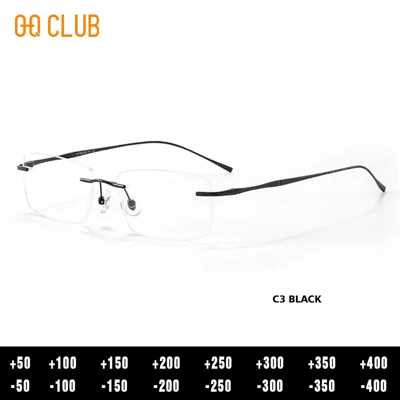 O-Q CLUB Rimless Presbyopic Glasses Woman Optical Titanium Women's Eyeglasses for Reading Glass for Man Eye-glasses -1 Eyewear