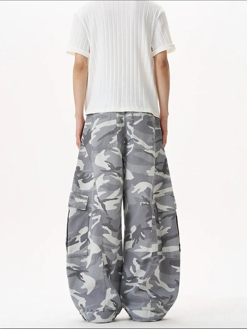 Camo Men's Baggy Jeans American Style Y2K Denim Pants Wide Leg Office-to-Street Trousers Outdoor Streetwear Hip-Hop Pants