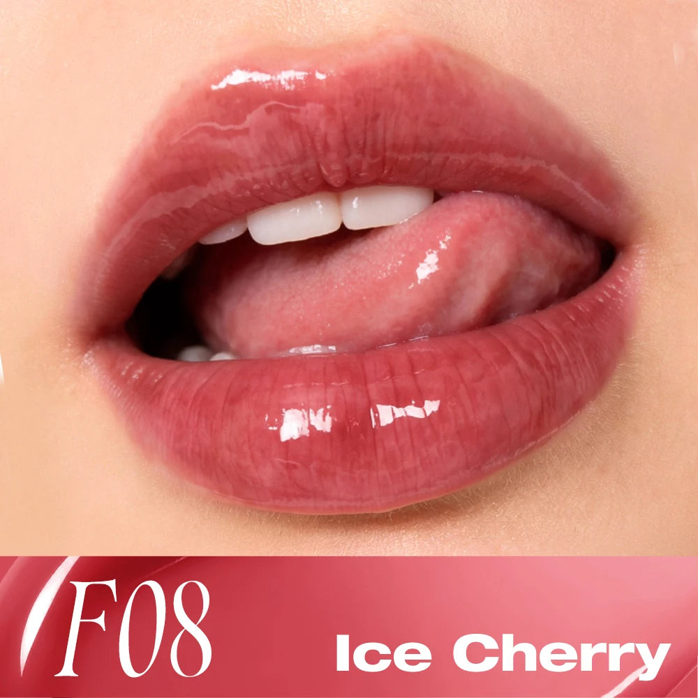 O.TWO.O Lipstick Glossy Lip Tint Mirror Ice-film 24h Moisturize Nourish Smooth Long-Lasting Wear Gloss Lip Glaze Lipstick Makeup