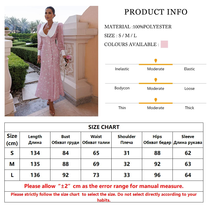 TTQV Fashion Slim Print Women's Dress 2026 Autumn Lapel Long Sleeve Ankle Length Dresses Elegant Classic Patchwork Female Dress