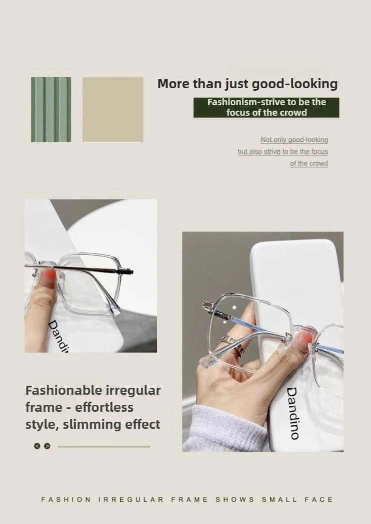 Photochromic Anti Blue Light Blocking Reading Glasses Stylish Large Frames for Man and Woman Presbyopia Eyewea Plano Eyeglasses