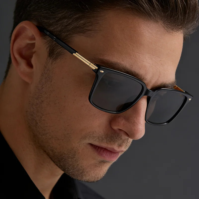 LOERHUNAR New Fashion Square Frame Myopia Sun Glasses for Men and Woman Brand Design Sunshade Street Photography Outdoor Glasses