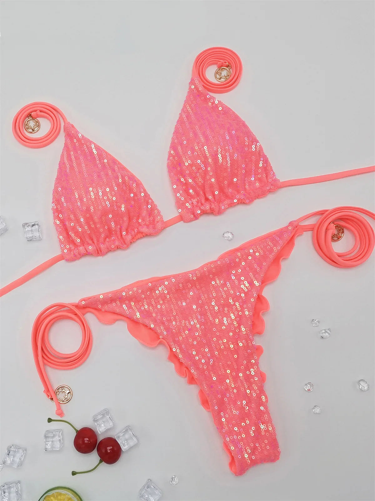 Sparkle Waves Brazilian Bikini Women Inspired Swimwear Designer Female Swimsuit Two-pieces Bikini set Bather Bathing Suit Vacay