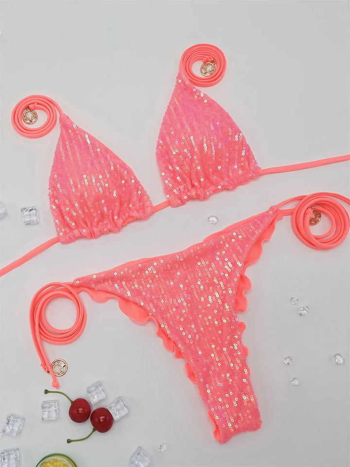 Sparkle Waves Brazilian Bikini Women Inspired Swimwear Designer Female Swimsuit Two-pieces Bikini set Bather Bathing Suit Vacay