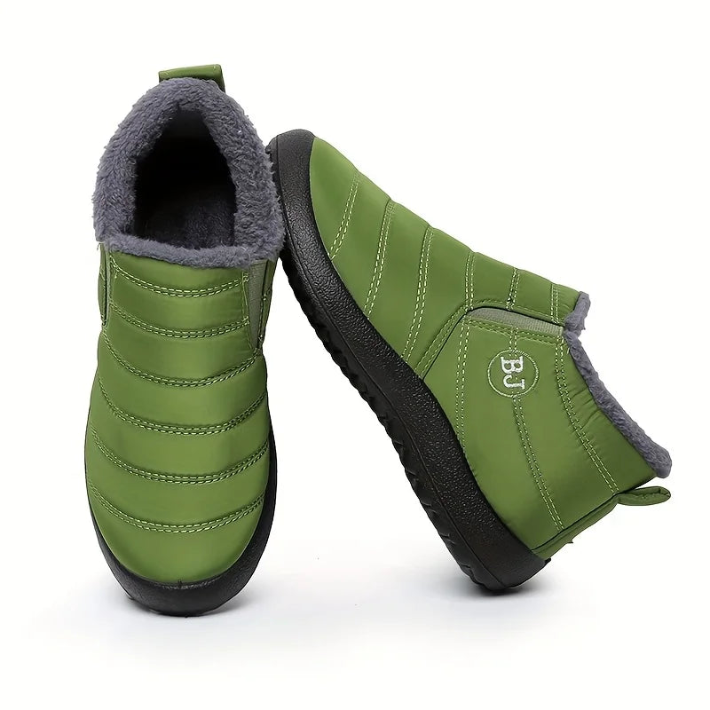 Warm Snow Boots for Women Men Slip Resistant Thick Sole Arctic Insulation Round Toe Outdoor Shoes PU Sole