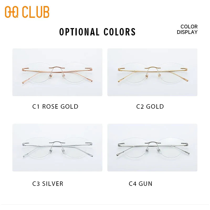 O-Q CLUB Rimless Presbyopic Glasses Woman Optical Titanium Women's Eyeglasses for Reading Glass for Man Eye-glasses -1 Eyewear