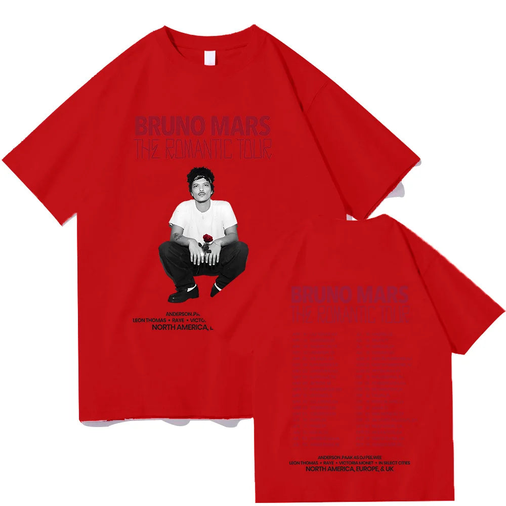 Bruno Mars The Romantic 2026 Tour Tee Bruno Mars T-shirt Unisex Youth and Adult T-shirt Concert Outfits Cotton Comfort Chic Tops